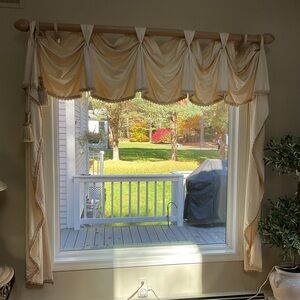 Elegant Cream and Tan Window Valance